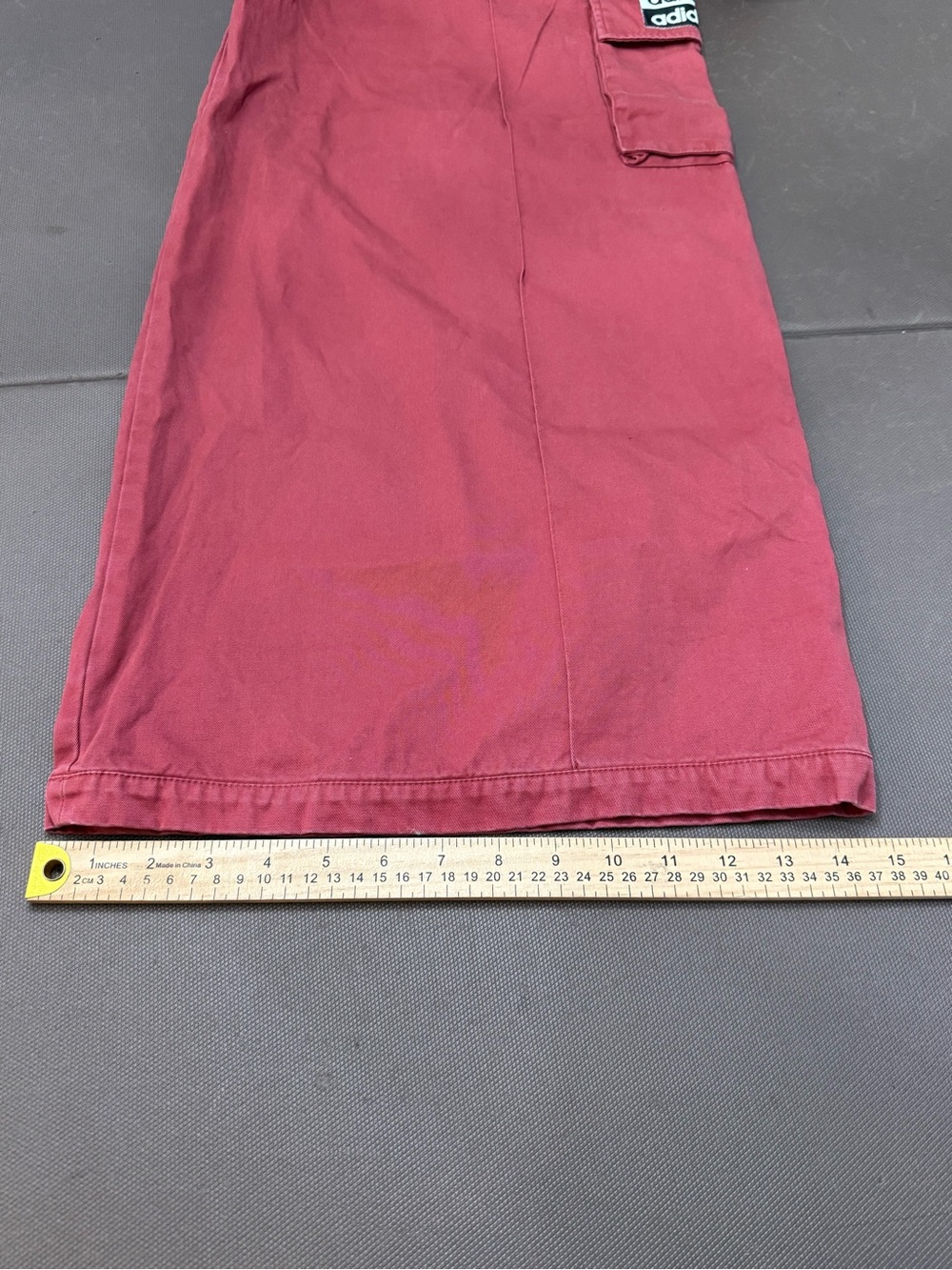 adidas Originals RYV Cargo Wide Leg Pants Oversized Red Utility Gorp Women’s XL - Picture 12 of 13